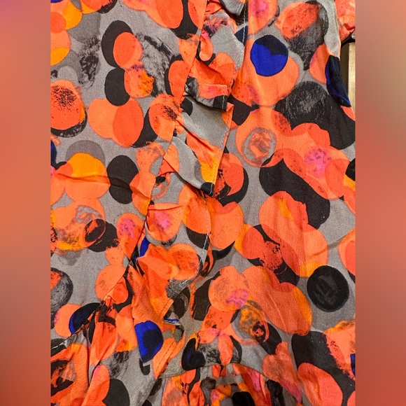 HD in Paris colorful print blouse size 0 - Picture 2 of 5